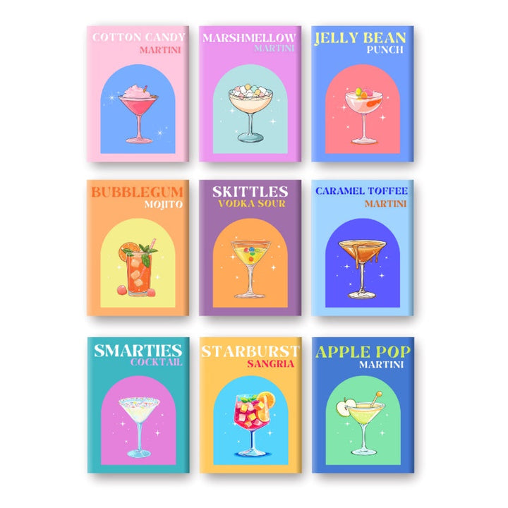 Malen nach Zahlen - 9 Mini-Gemälde | Candy Cocktail-Set