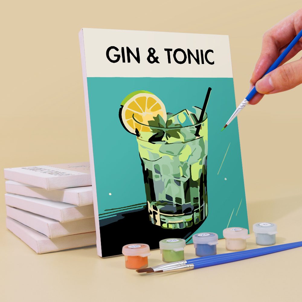 Malen nach Zahlen - 6 Mini-Gemälde | Cocktail Deluxe-Sett