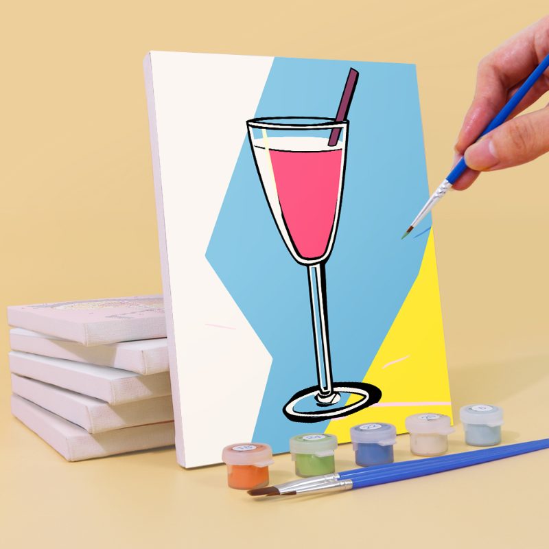 Malen nach Zahlen - 6 Mini-Gemälde | Classy Cocktail-Set