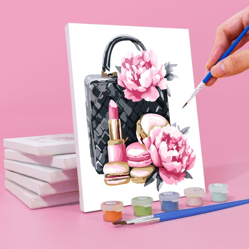 Malen nach Zahlen – 6 Mini-Gemälde | Pink glamour Set