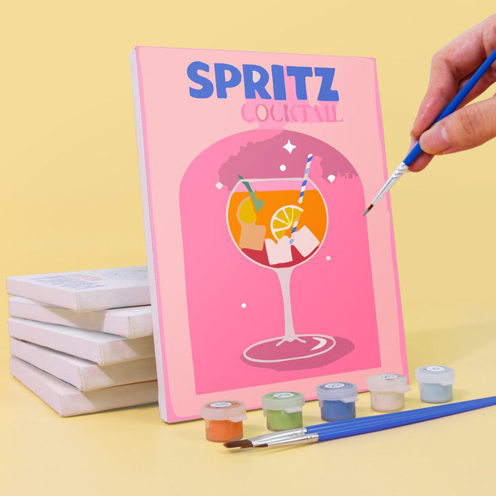Malen nach Zahlen - 6 Mini-Gemälde |  Buntes Cocktail-Set