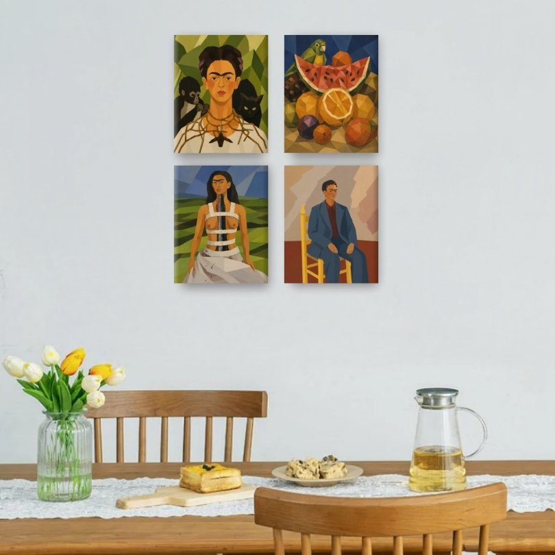 4 Mini-Gemälde | Fridas Kreationen Set