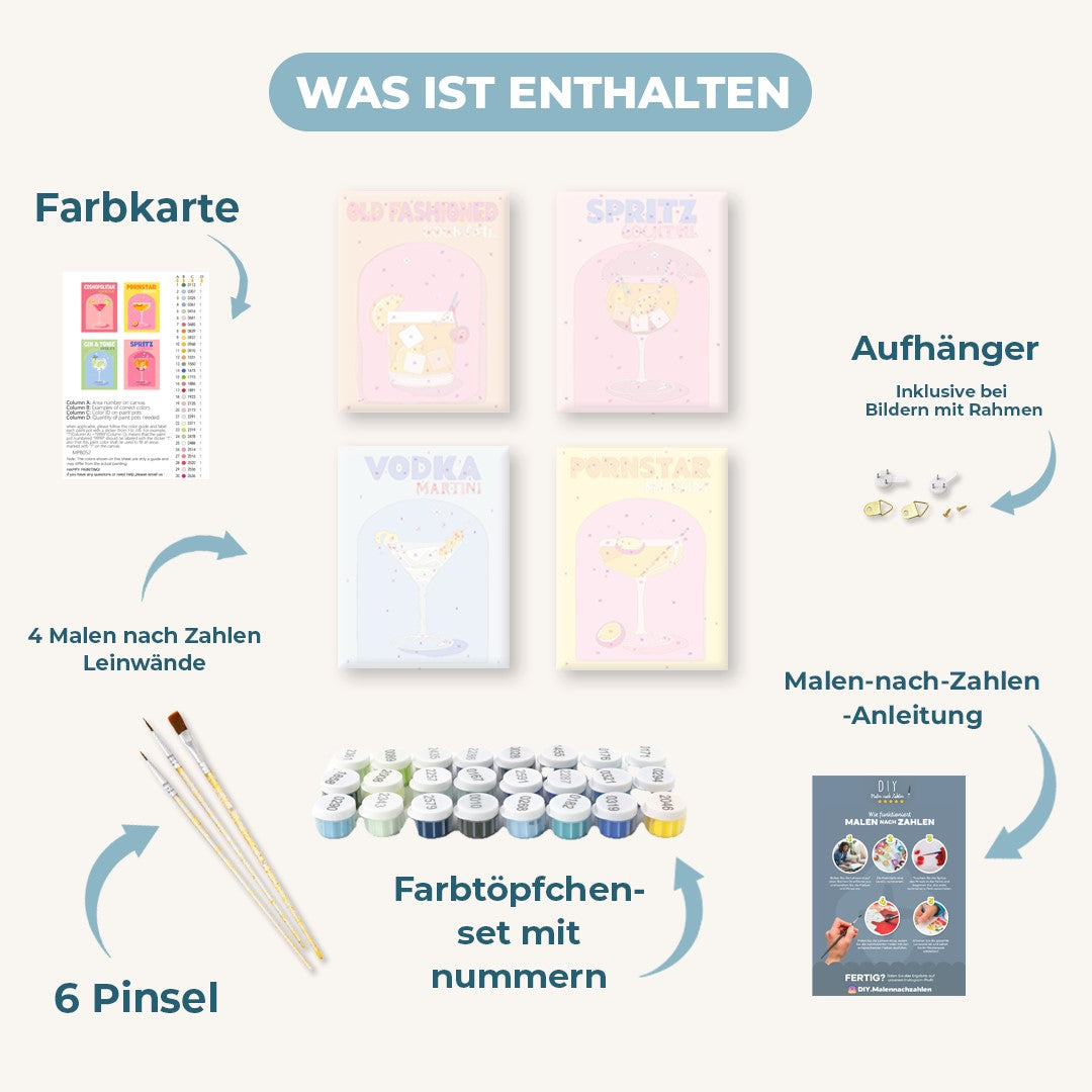 4 Mini-Gemälde | Fridas Kreationen Set