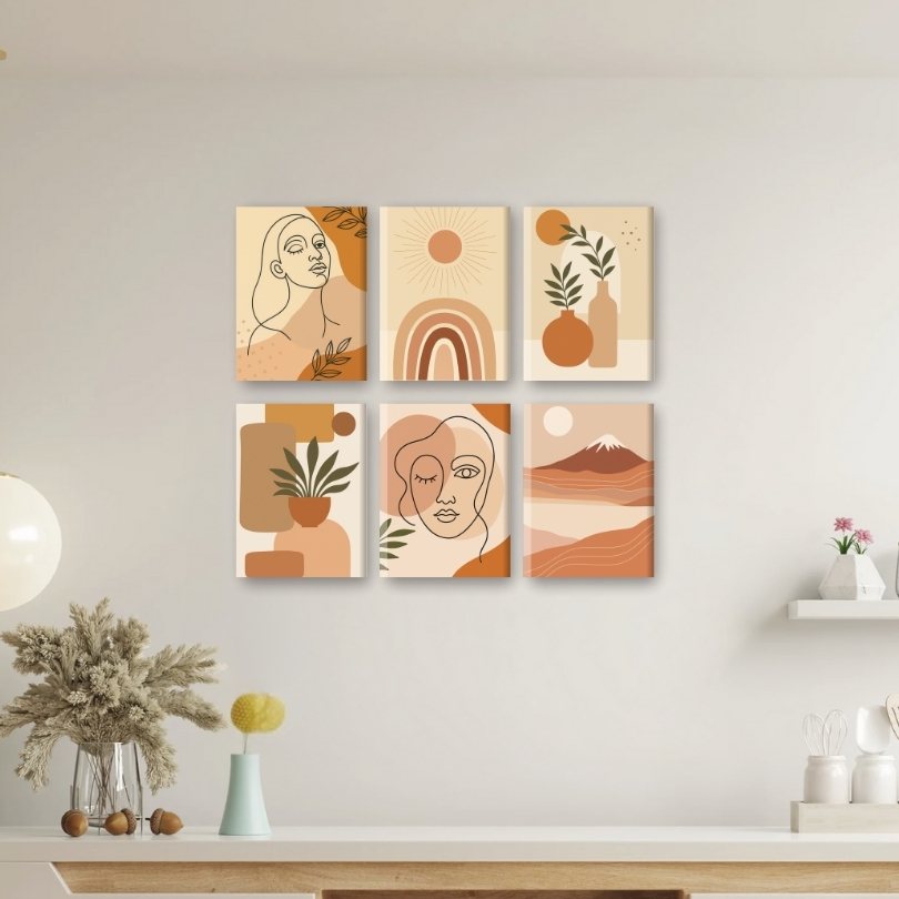 Malen nach Zahlen – 6 Mini-Gemälde | Boho-Set