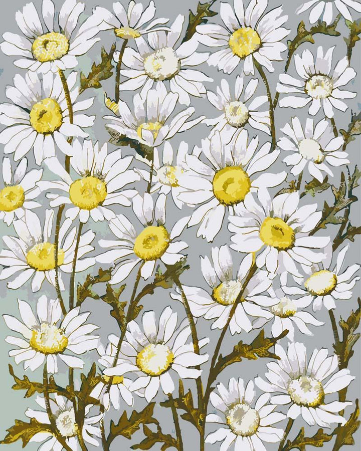 Malen nach Zahlen - Karte mit Blumen auf blauem Hintergrund von L. Prang _ Co