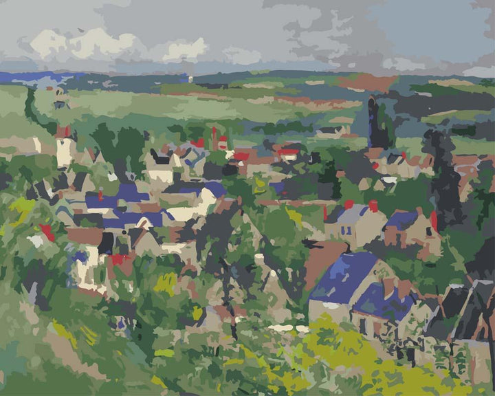 Malen nach Zahlen - Panoramablick DAUVERS-sur-Oise - Paul Cezanne