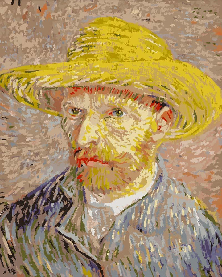 Malen nach Zahlen - Selbstbildnis mit Strohhut - Vincent van Gogh