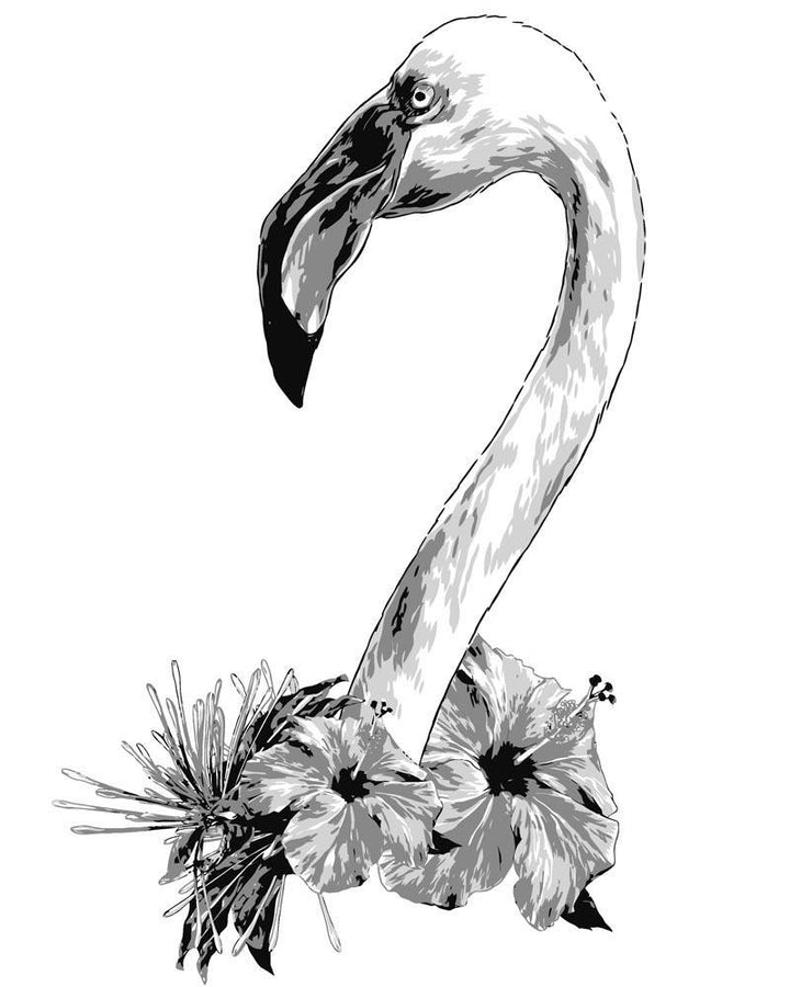 Malen nach Zahlen - Flamingo Kopf