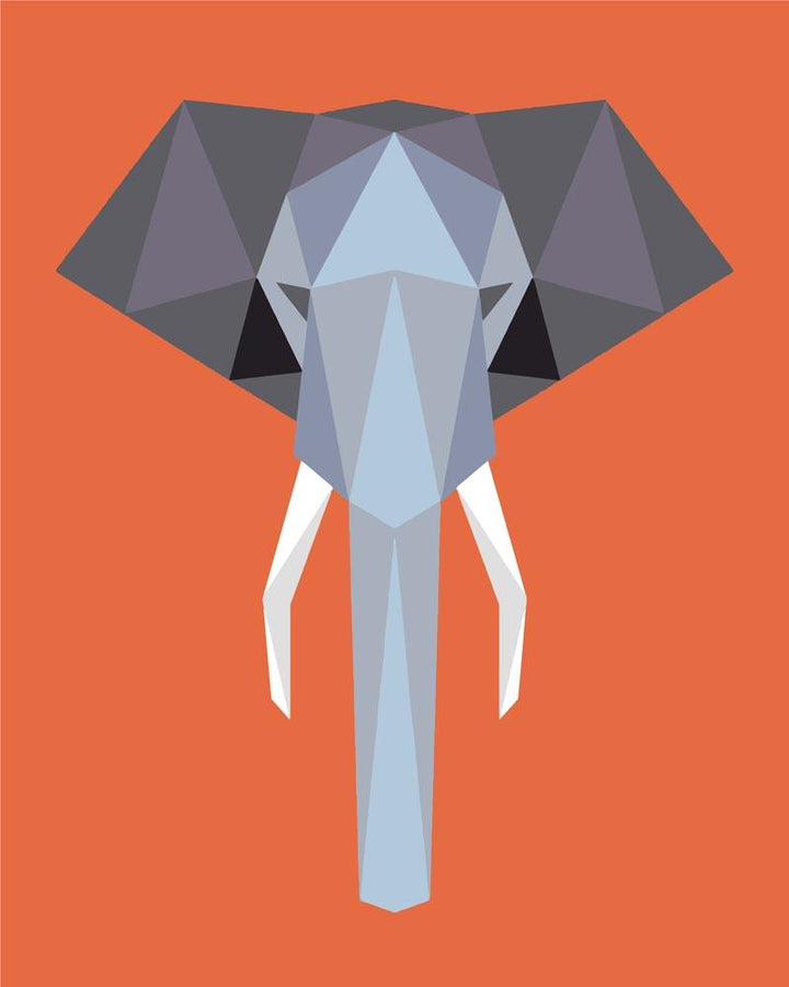 Malen nach Zahlen - Polygon Elefant