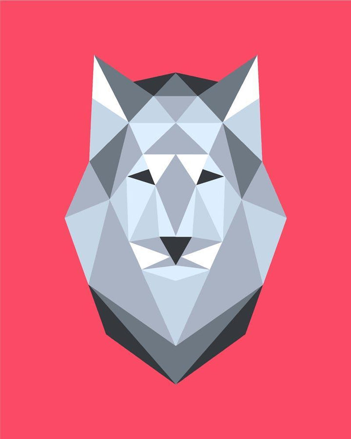 Malen nach Zahlen - Polygon Wolf