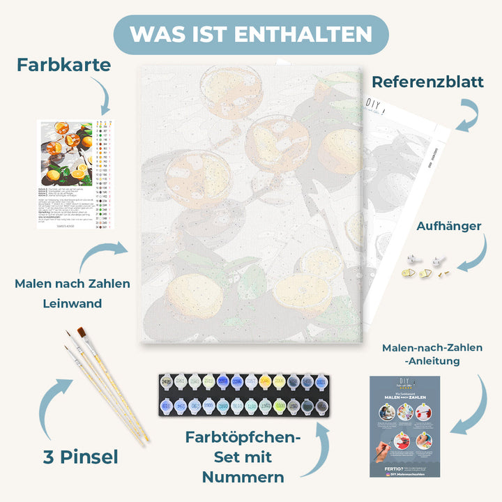 Malen nach Zahlen - Orange Summerdrinks