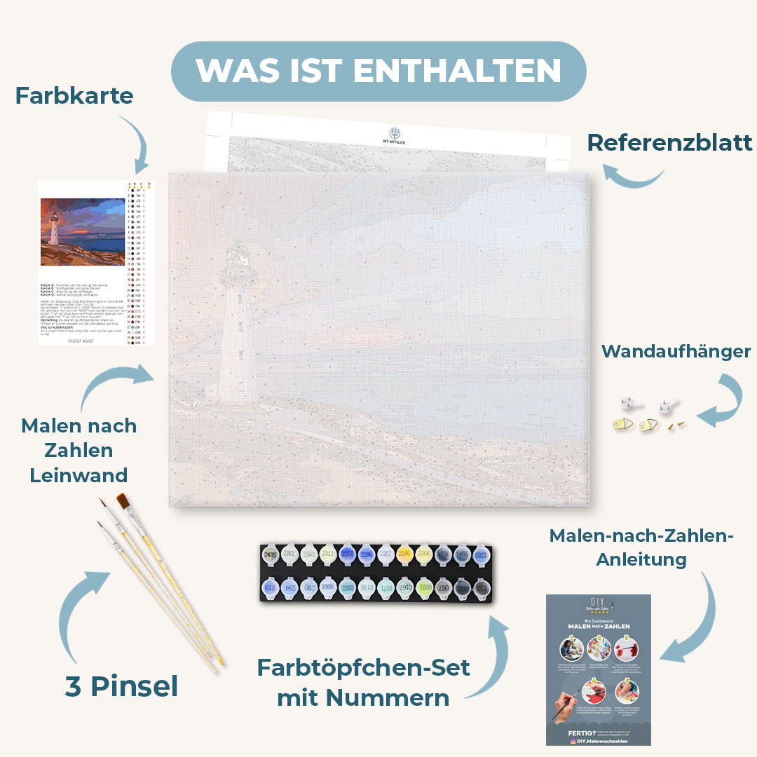 Malen nach Zahlen - Leuchtturm Punkt
