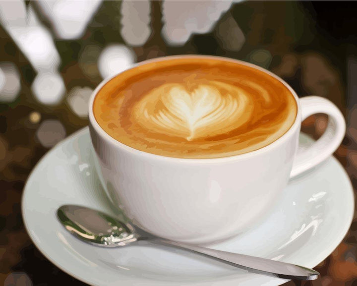 Malen nach Zahlen - Kaffee mit Herz