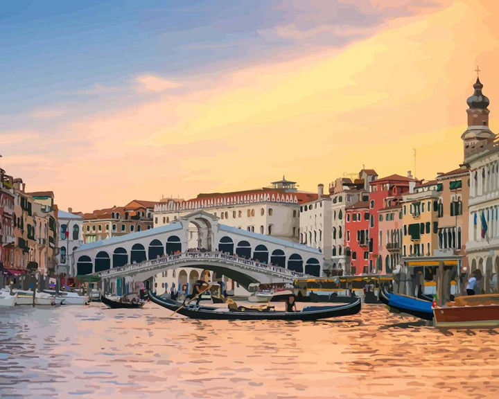 Malen nach Zahlen - Rialtobrücke in Venedig