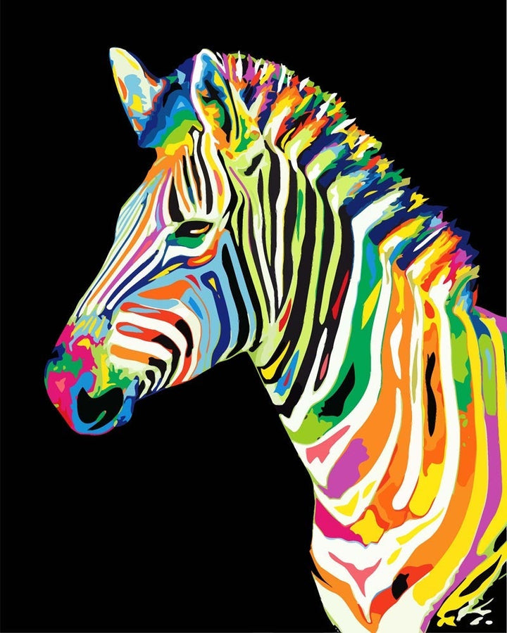Malen nach Zahlen - Neon Zebra Seite