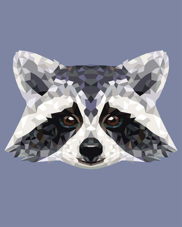 Malen nach Zahlen - Waschbär Polygon