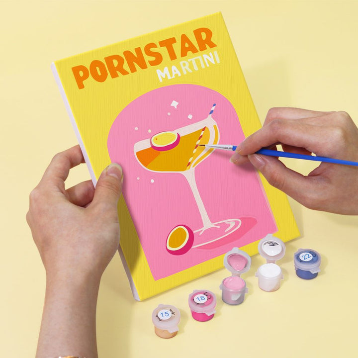 Malen nach Zahlen - 6 Mini-Gemälde |  Buntes Cocktail-Set