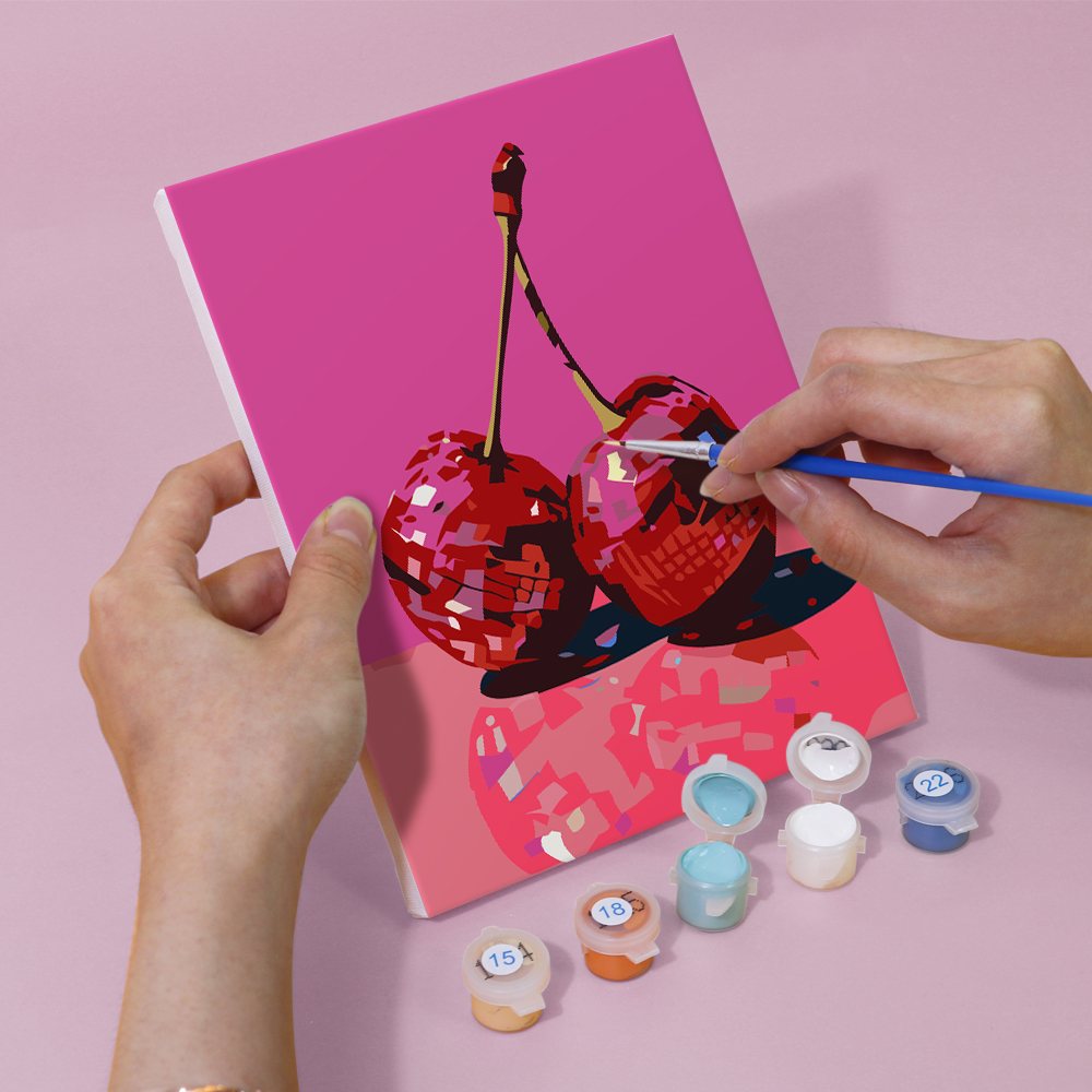 Malen nach Zahlen – 6 Mini-Gemälde | Disco Früchte-Set