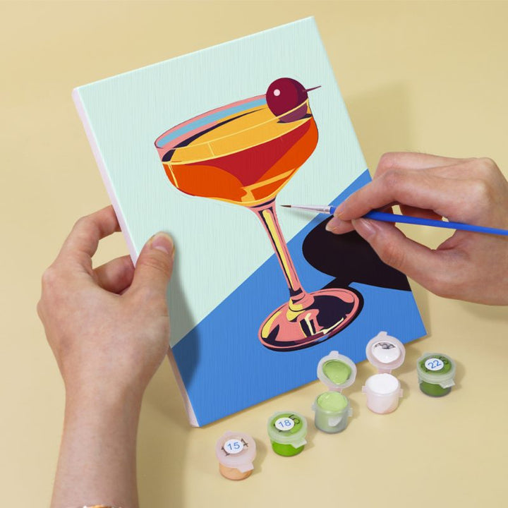 Malen nach Zahlen - 6 Mini-Gemälde | Classy Cocktail-Set