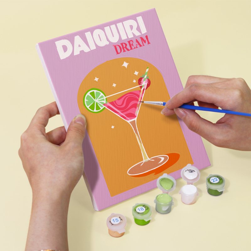 Malen nach Zahlen – 6 Mini-Gemälde | Sip & Paint Cocktail-Set