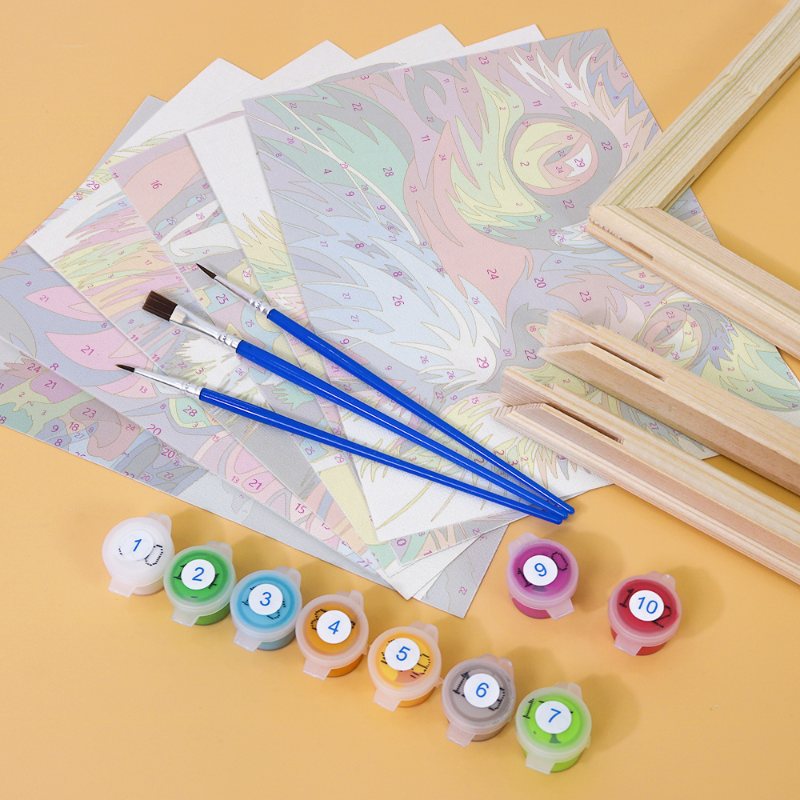 Malen nach Zahlen – 6 Mini-Gemälde | Set Bunte Tiere