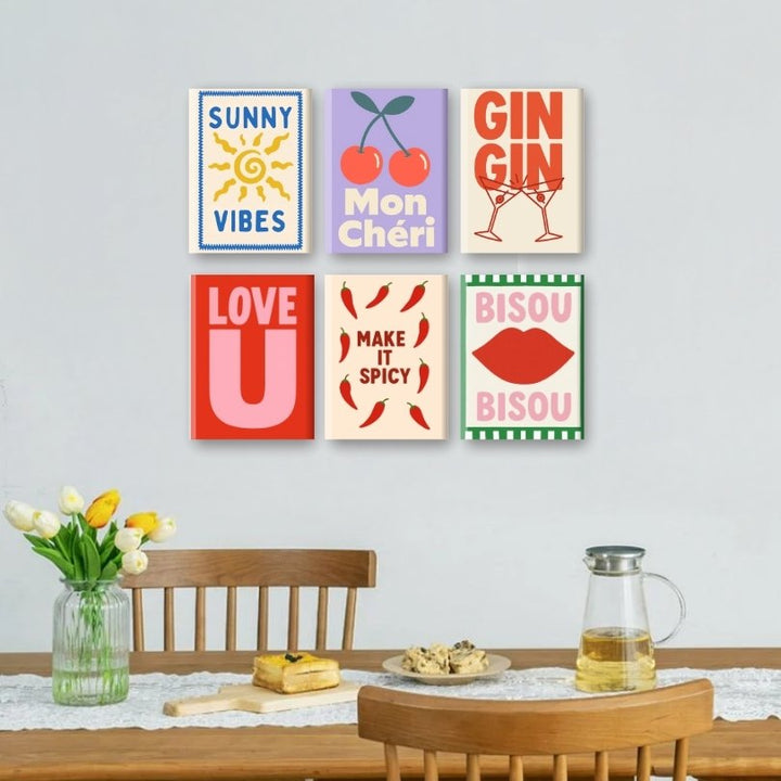 6 Mini-Gemälde | Gin-Gin Set