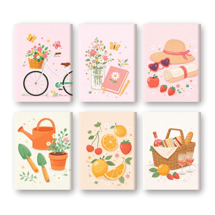 6 Mini-Gemälde | Frühling Vibes Set