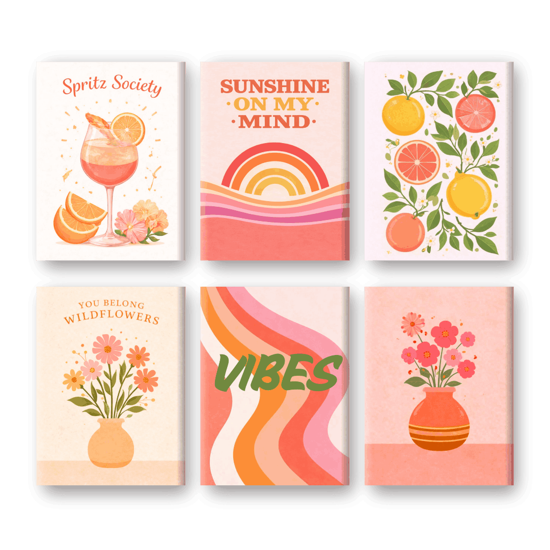 6 Mini-Gemälde | Sommer Vibes Set