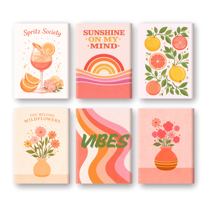 6 Mini-Gemälde | Sommer Vibes Set