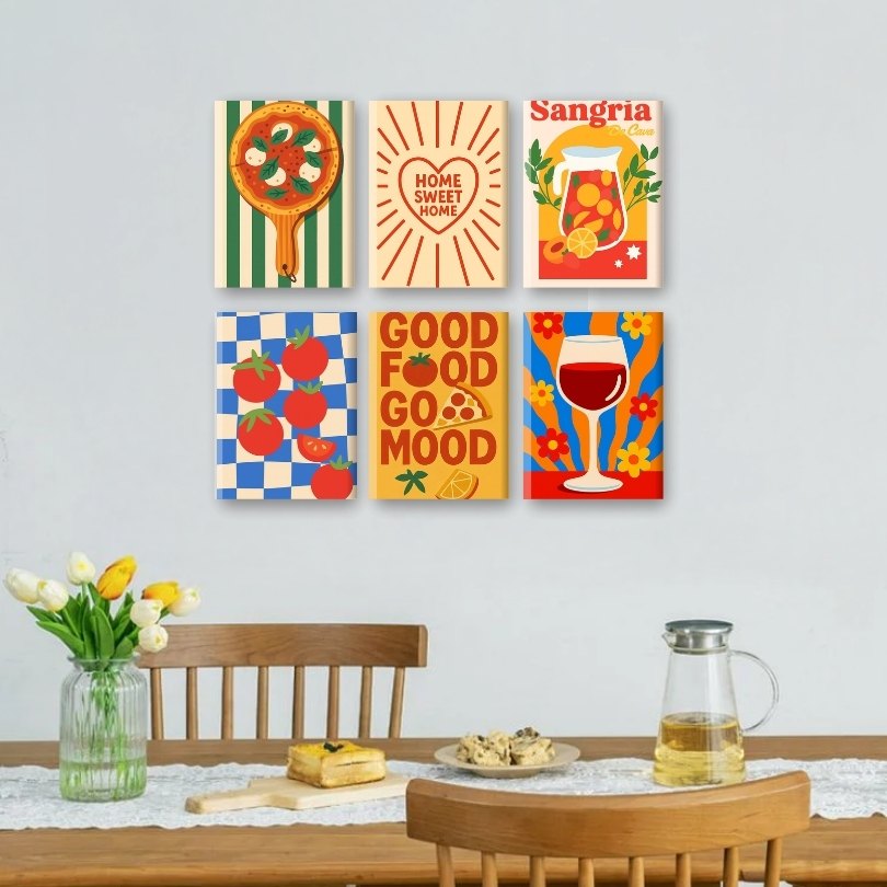 6 Mini-Gemälde | Sangria Set