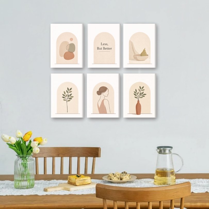 6 Mini-Gemälde | Einfaches Leben Set