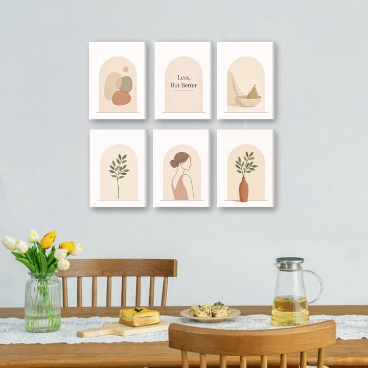 6 Mini-Gemälde | Einfaches Leben Set