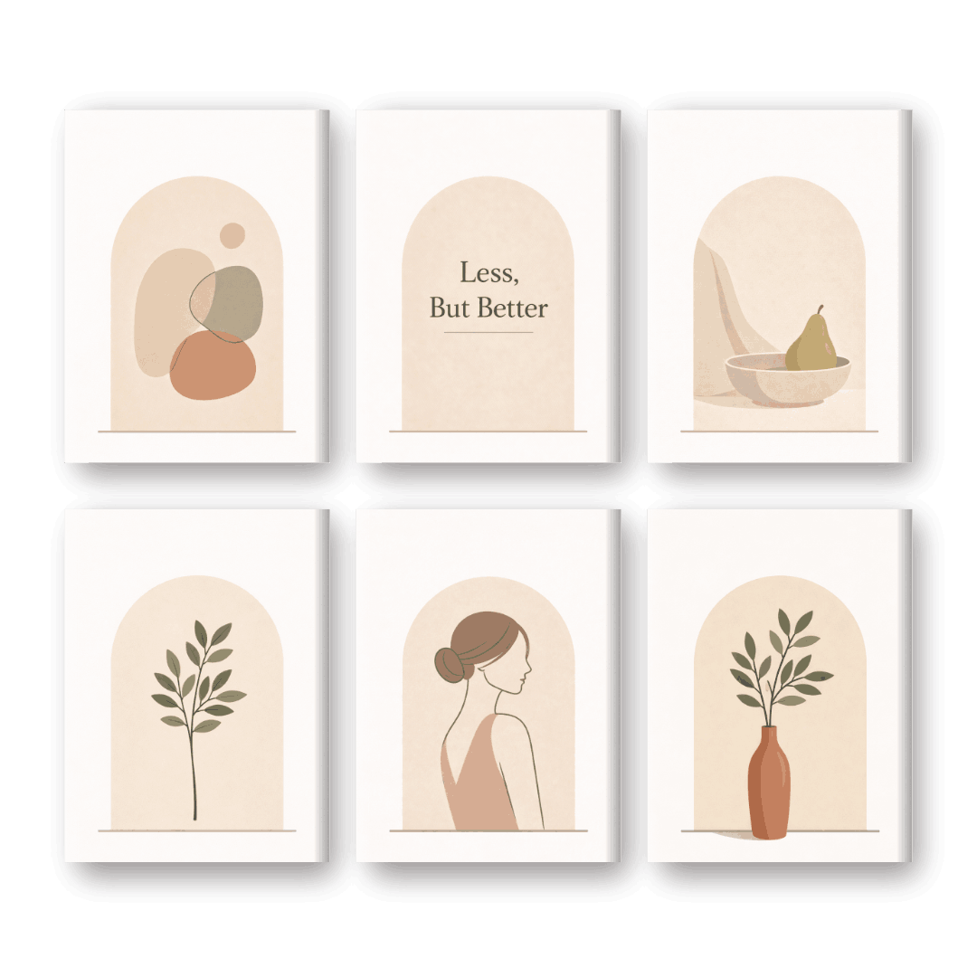 6 Mini-Gemälde | Einfaches Leben Set