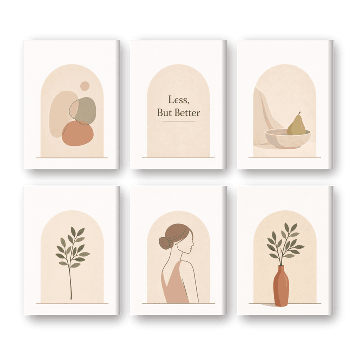 6 Mini-Gemälde | Einfaches Leben Set