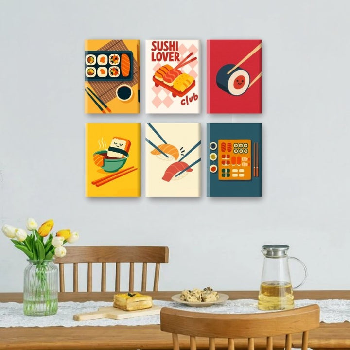6 Mini-Gemälde | Sushi Set