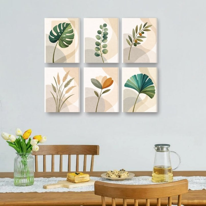 6 Mini-Gemälde | Botanisches Set