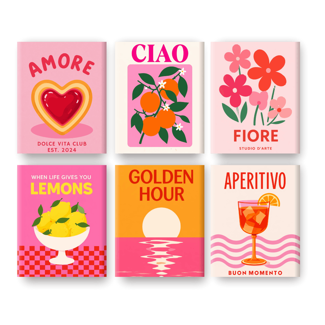 6 Mini-Gemälde | Amore & Aperitivo Set