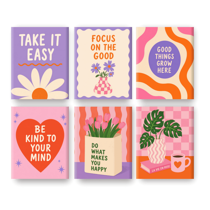 6 Mini-Gemälde | Chill & Bloom Set