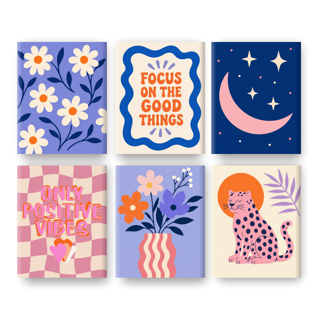 6 Mini-Gemälde | Positive-Vibes-Set