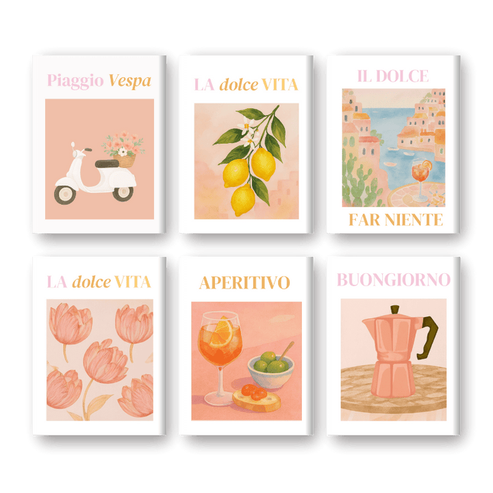 Malen nach Zahlen – 6 Mini-Gemälde | Italienisches Flair-Set