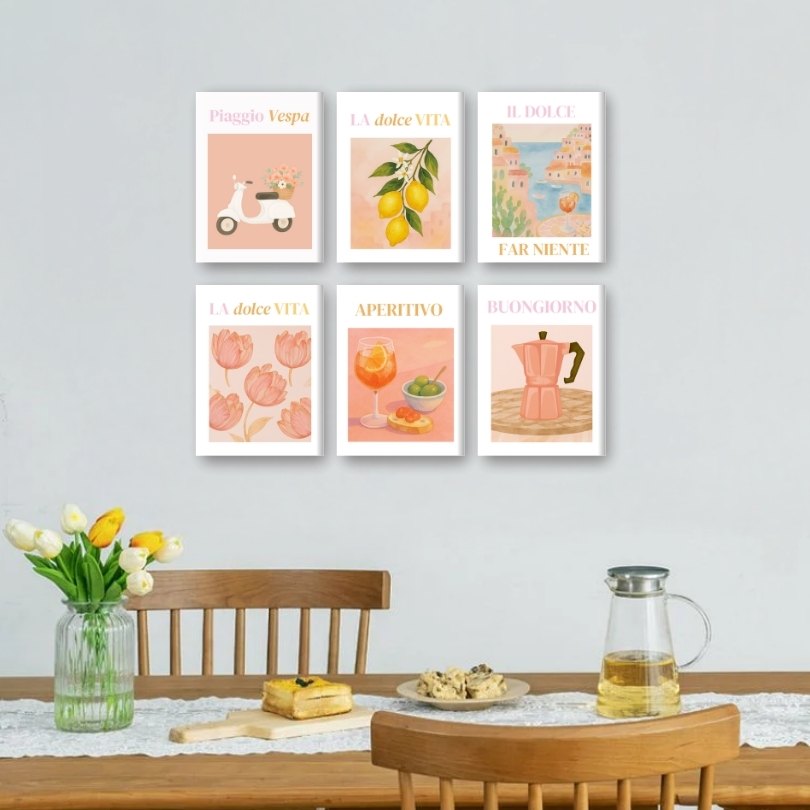 Malen nach Zahlen – 6 Mini-Gemälde | Italienisches Flair-Set