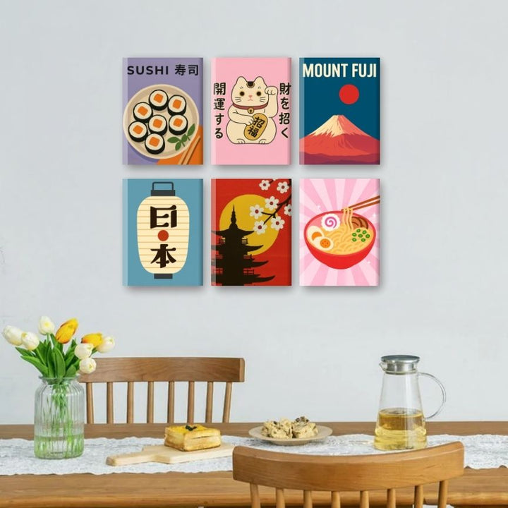 Malen nach Zahlen – 6 Mini-Gemälde | Japan-Set