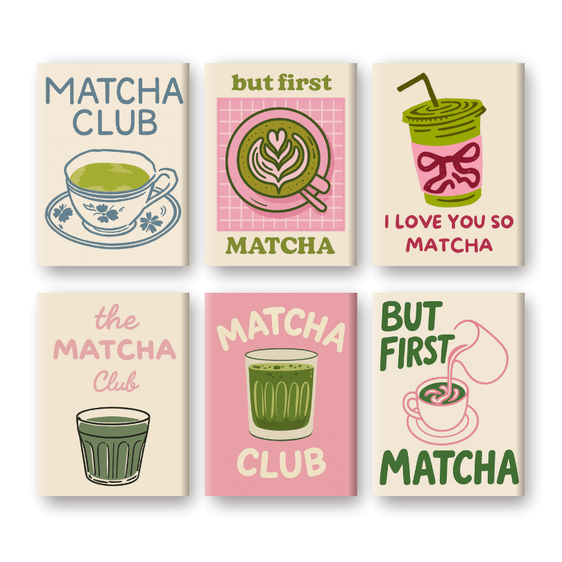 Malen nach Zahlen – 6 Mini-Gemälde | Matcha-Set