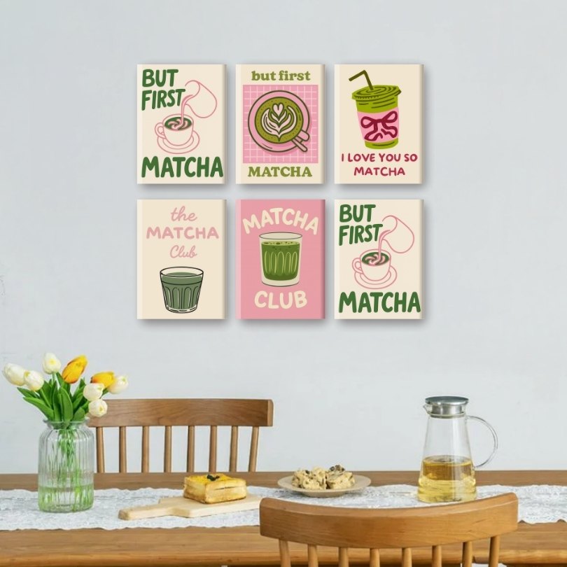 Malen nach Zahlen – 6 Mini-Gemälde | Matcha-Set