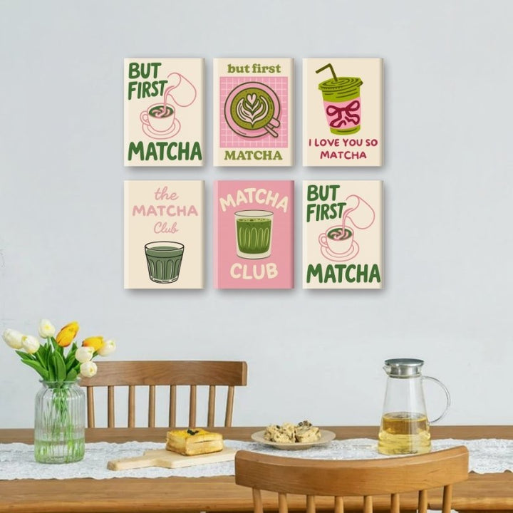 Malen nach Zahlen – 6 Mini-Gemälde | Matcha-Set