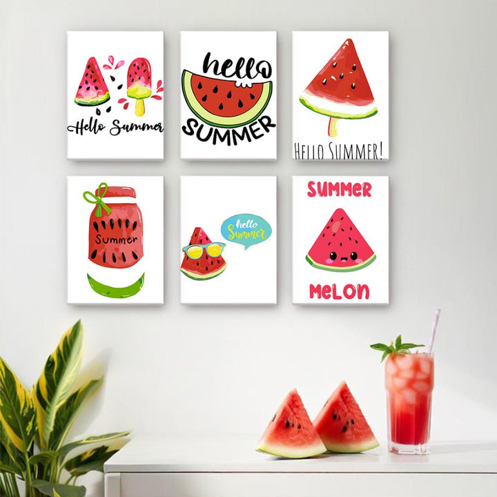 Malen nach Zahlen – 6 Mini-Gemälde | Summer Melon Set