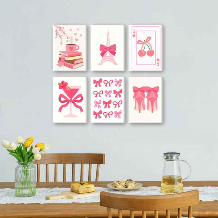 6 Mini-Gemälde | Pink Vibes Set