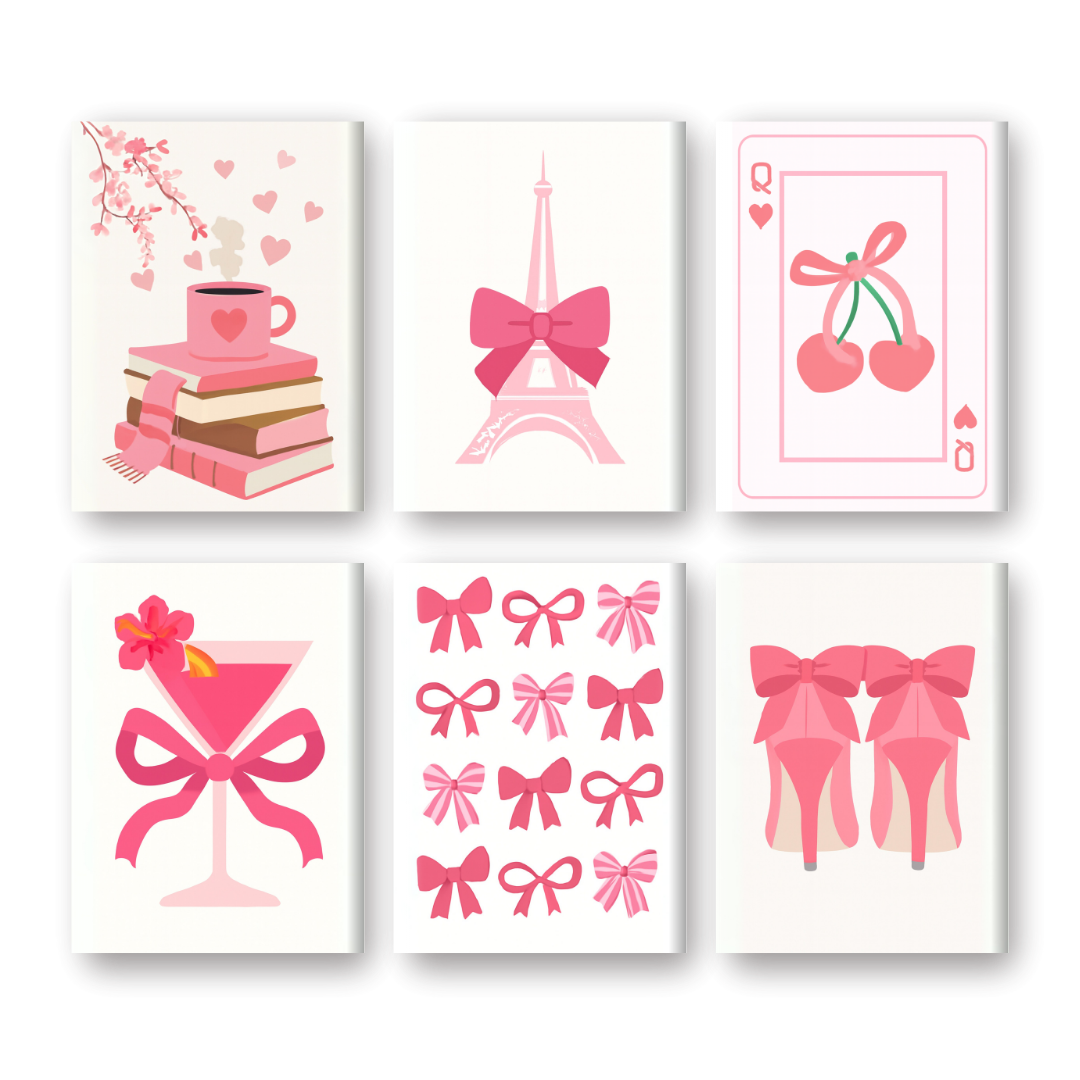 6 Mini-Gemälde | Pink Vibes Set
