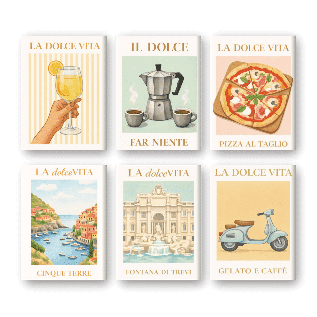 6 Mini-Gemälde | Bella Italia Set