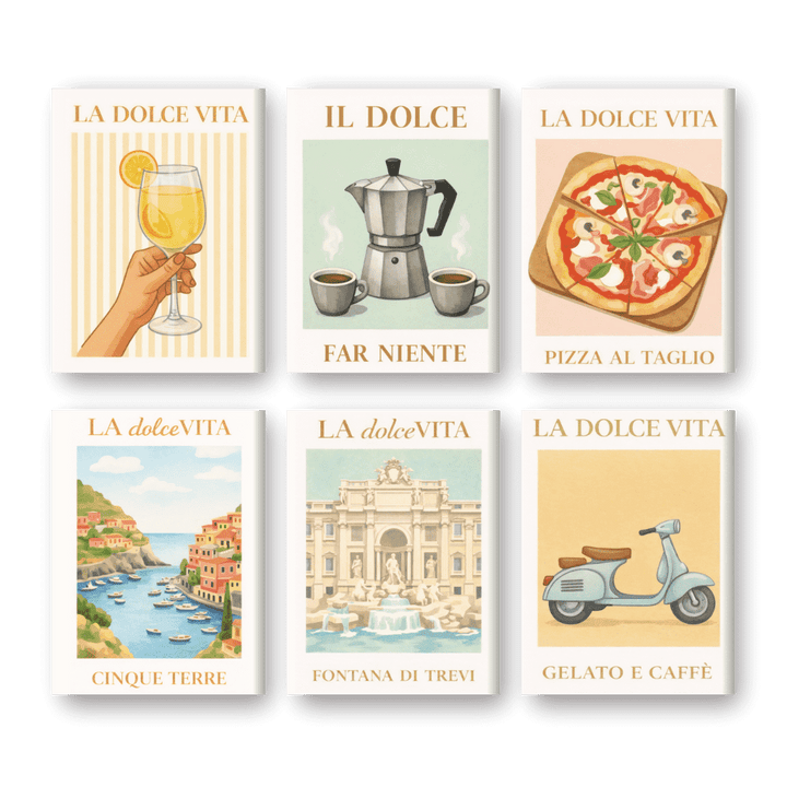 6 Mini-Gemälde | Bella Italia Set